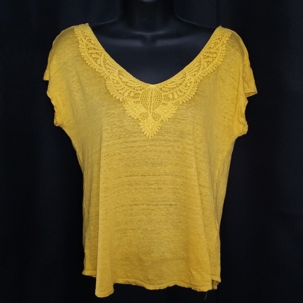 Yellow Detailed Lucky Brand Top